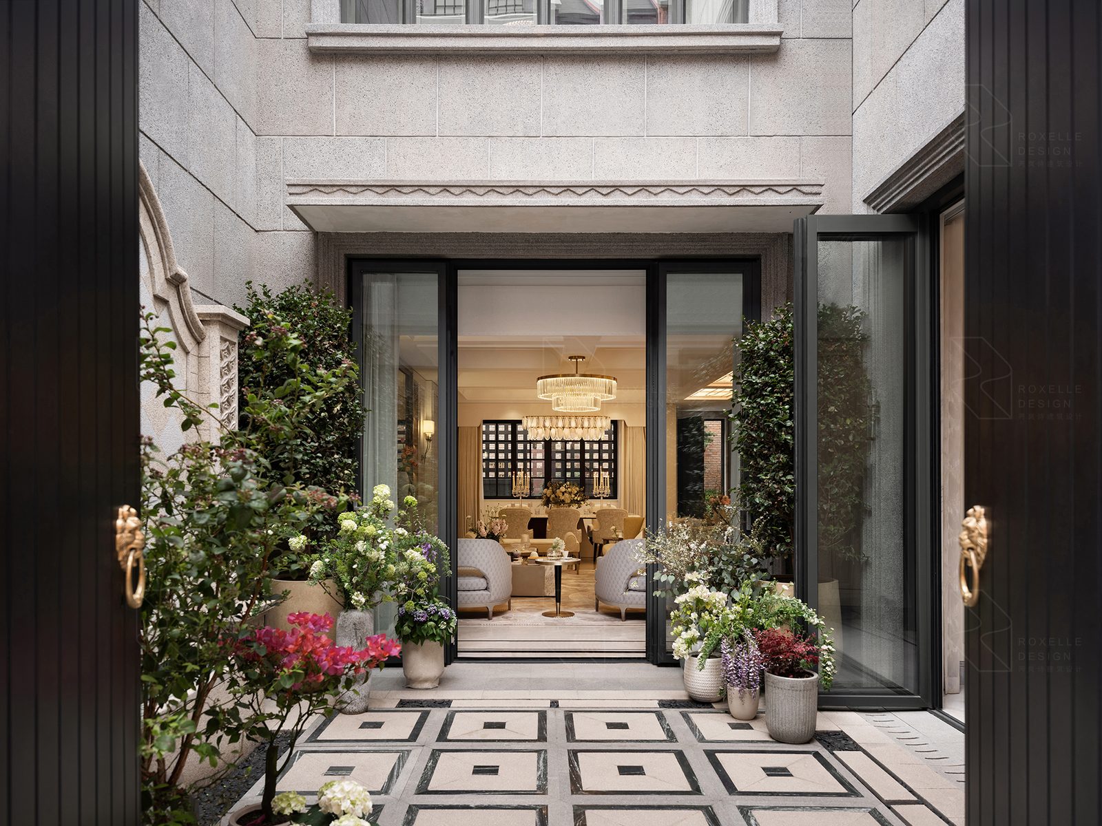 Villa entrance courtyard
